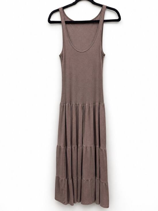 Calvin Klein Dresses & Skirts - Calvin Klein Jeans Brown Drop Waist Tiered Maxi Dress L Modal Fall Boho